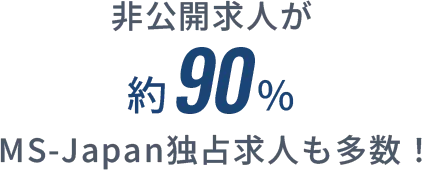 非公開求人が約90% MS-Japan独占求人も多数！